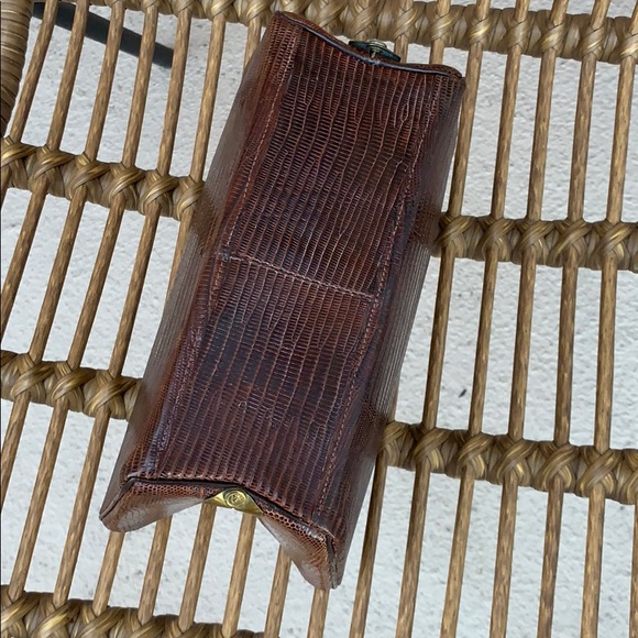 Vintage Brown Leather Snake Clutch - Picture 4 of 11